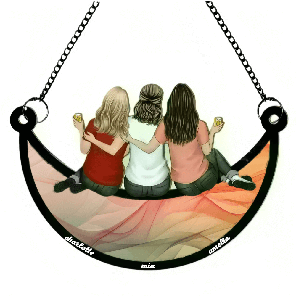 Custom Sister Moon Charm | Personalized Name & Color Options