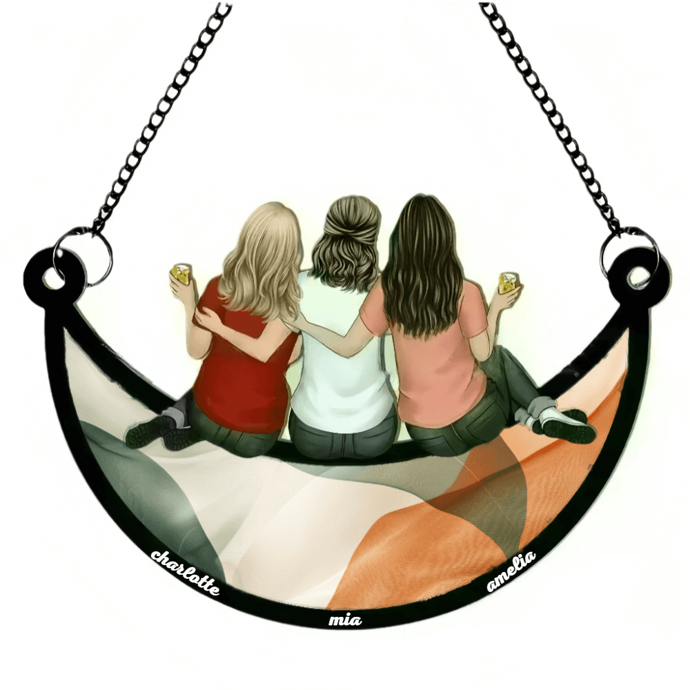 Custom Sister Moon Charm | Personalized Name & Color Options